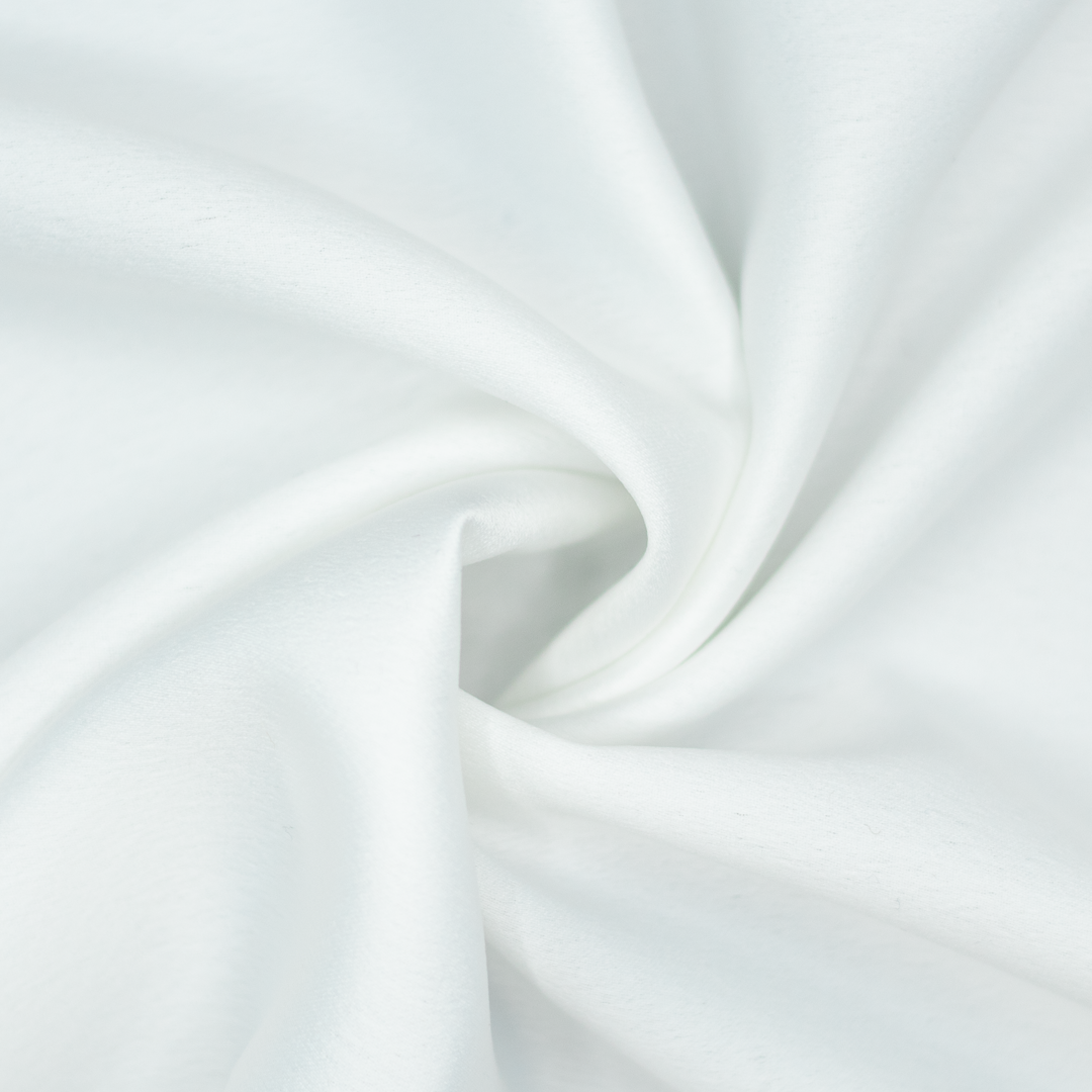 Lycra Satin Stoff Gebrochenes Weiss