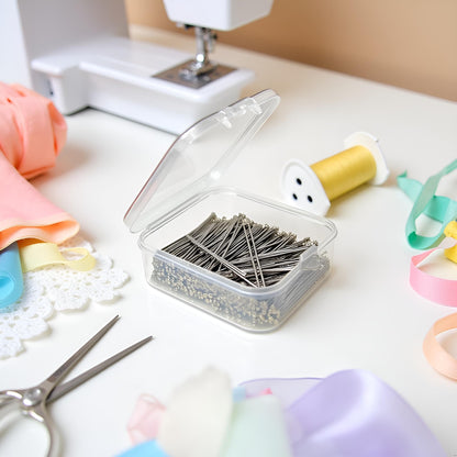 Stecknadeln 0,5 mm Extra Fein & Lang mit Metallkopf – rostfrei & stoffschonend