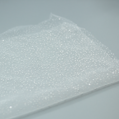 Tüll mit Glitzer Weiss